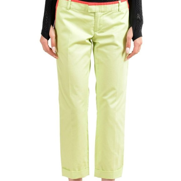 Dsquared2 Women's Green Flat Front Casual Pants